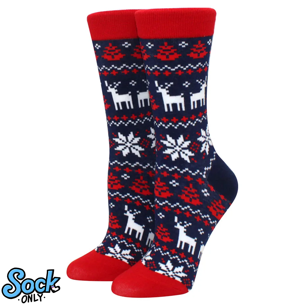 New Christmas Santa Claus Women's Socks Elk Tide Socks Christmas Tree Geometric Cotton Happy Funny Men Middle tube Socks