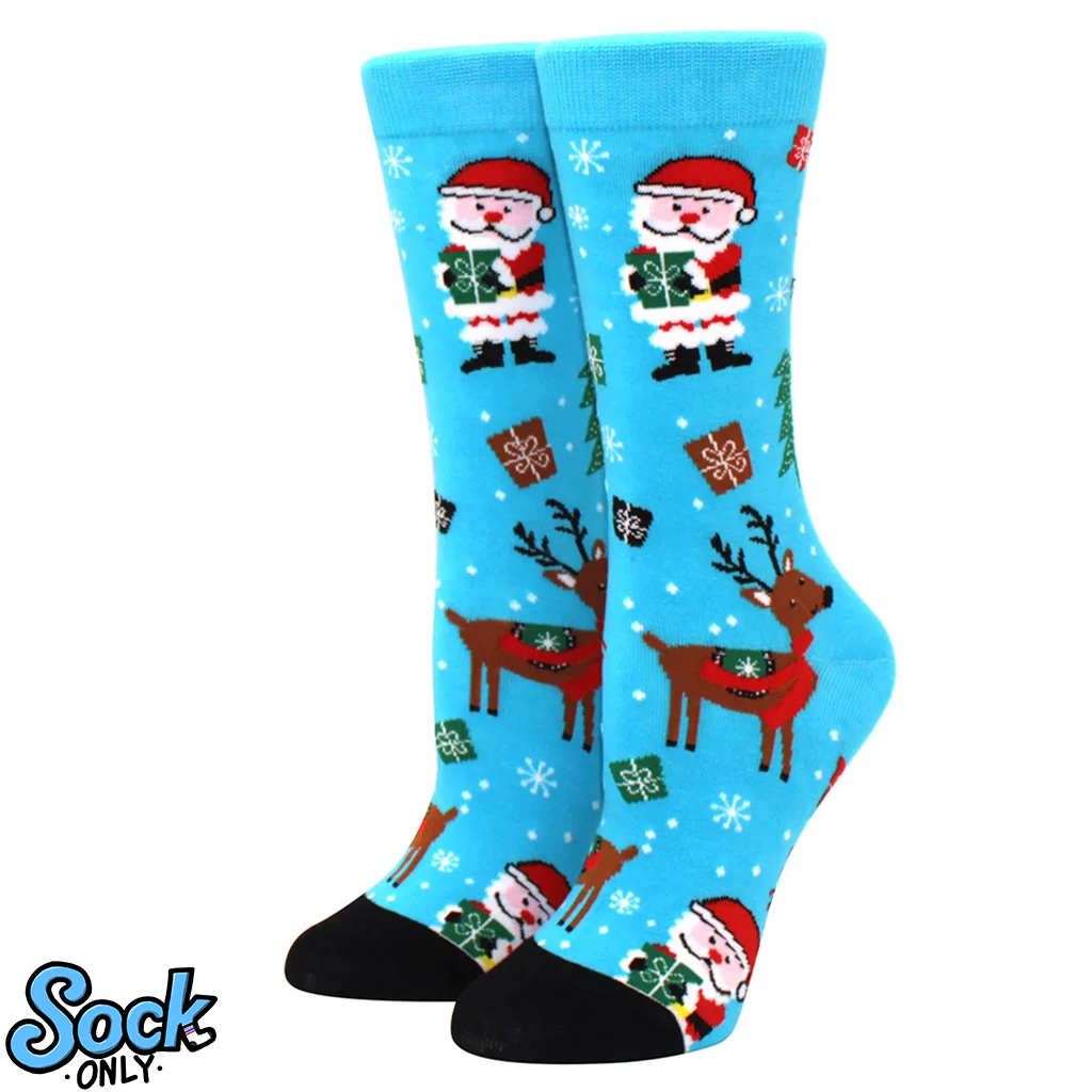 New Christmas Santa Claus Women's Socks Elk Tide Socks Christmas Tree Geometric Cotton Happy Funny Men Middle tube Socks