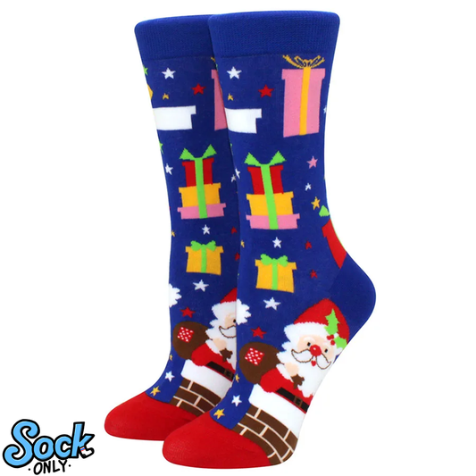 New Christmas Santa Claus Women's Socks Elk Tide Socks Christmas Tree Geometric Cotton Happy Funny Men Middle tube Socks